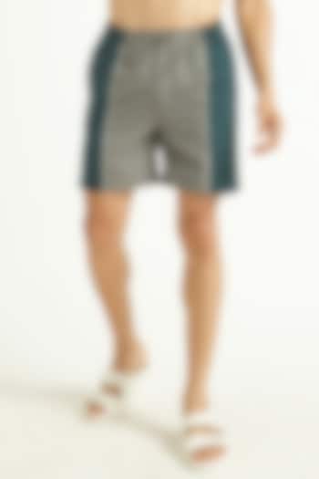 Teal & Grey Color Blocked Swim Shorts by Dash and Dot Men