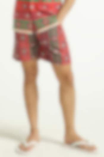 Multi-Colored Printed Swim Shorts by Dash and Dot Men