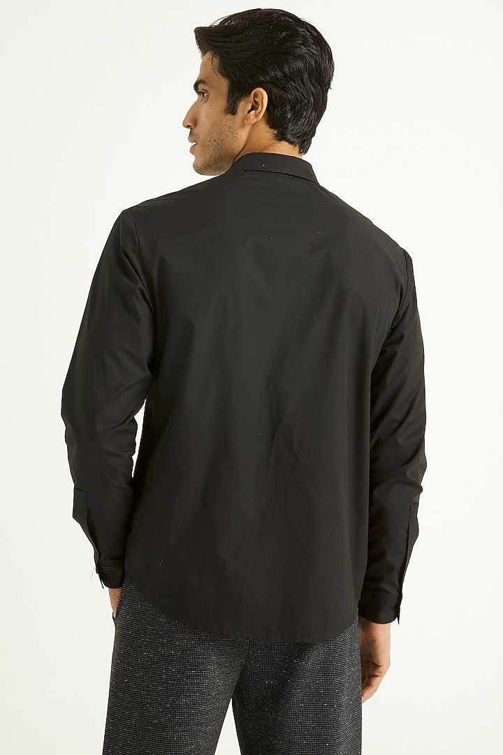 Black & Pastel Grey Color Blocked Summer Shirt by Dash and Dot Men at Pernia's Pop Up Shop