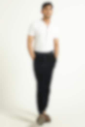 Black Cotton & Polyester Track Pants by Dash and Dot Men at Pernia's Pop Up Shop