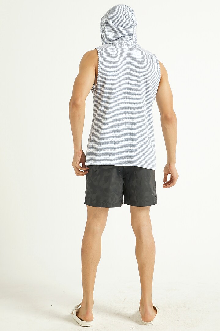 Cashmere Blue & White Cotton T-Shirt by Dash and Dot Men at Pernia's Pop Up Shop
