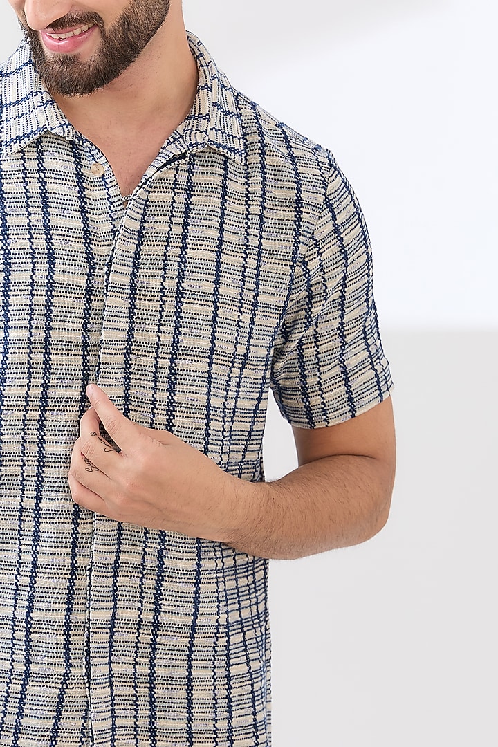 Black Cotton Checkered Summer Shirt by Dash and Dot Men at Pernia's Pop Up Shop