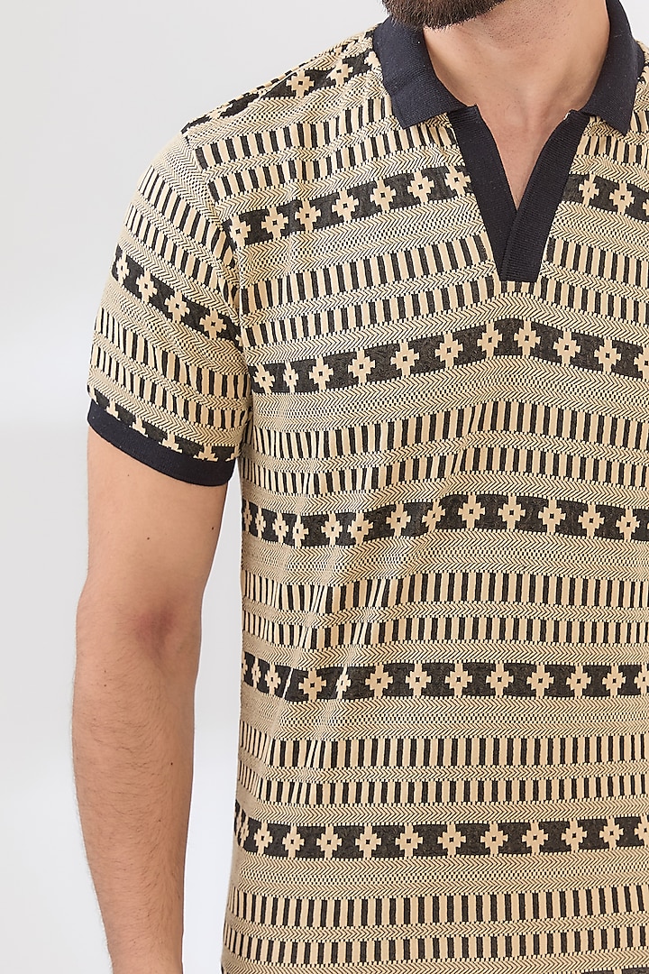 Multi-Colored Cotton Polyester Jacquard Polo T-Shirt by Dash and Dot Men at  Pernia's Pop Up Shop