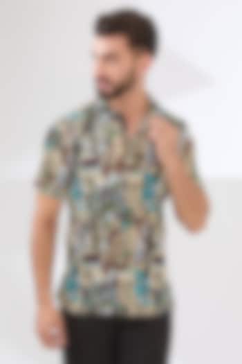 Multi-Colored Recycled Polyester Printed Shirt by Dash and Dot Men