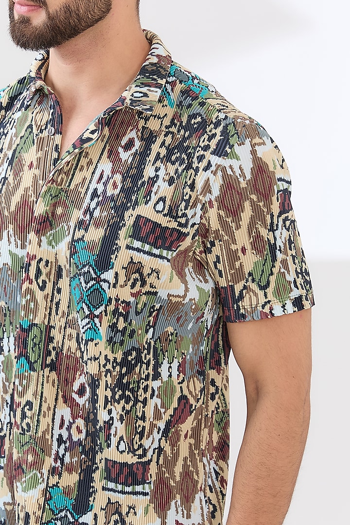 Multi-Colored Recycled Polyester Printed Summer Shirt by Dash and Dot Men at Pernia's Pop Up Shop