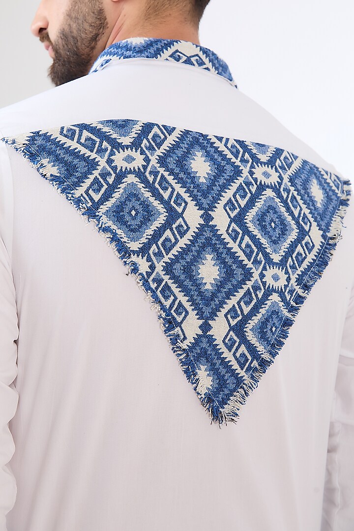 White Cotton Poplin Summer Shirt by Dash and Dot Men at Pernia's Pop Up Shop