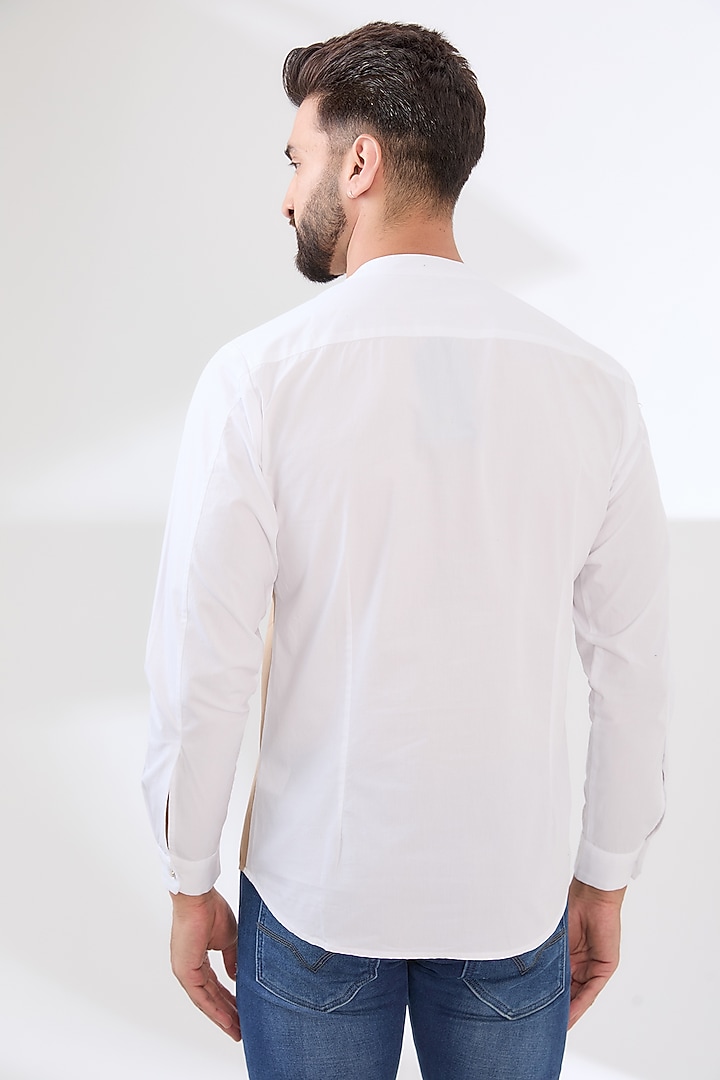 White Cotton Poplin Summer Shirt by Dash and Dot Men at Pernia's Pop Up Shop