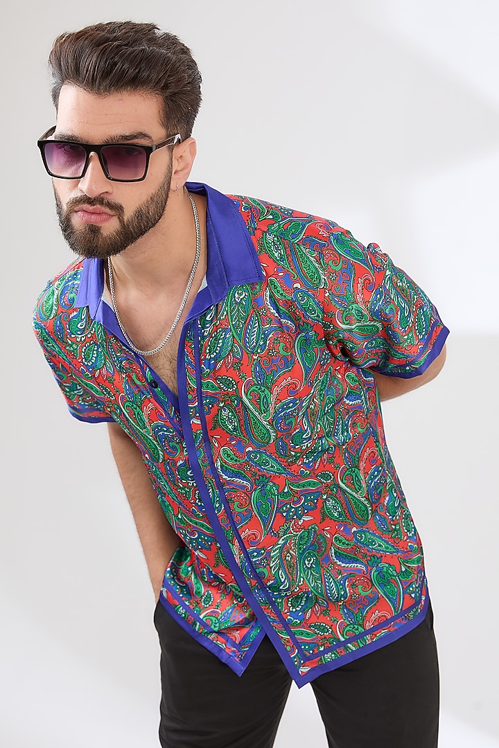 Multi-Colored Polyester Printed Summer Shirt by Dash and Dot Men at Pernia's Pop Up Shop