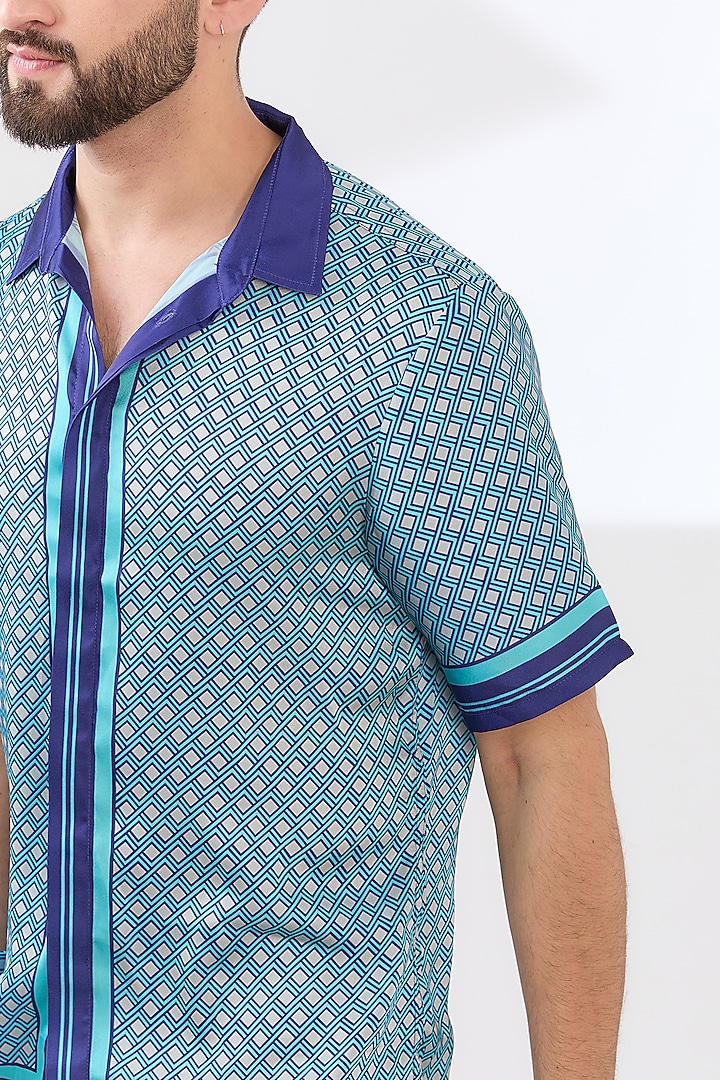 Multi-Colored Polyester Printed Party Wear Shirt by Dash and Dot Men at Pernia's Pop Up Shop