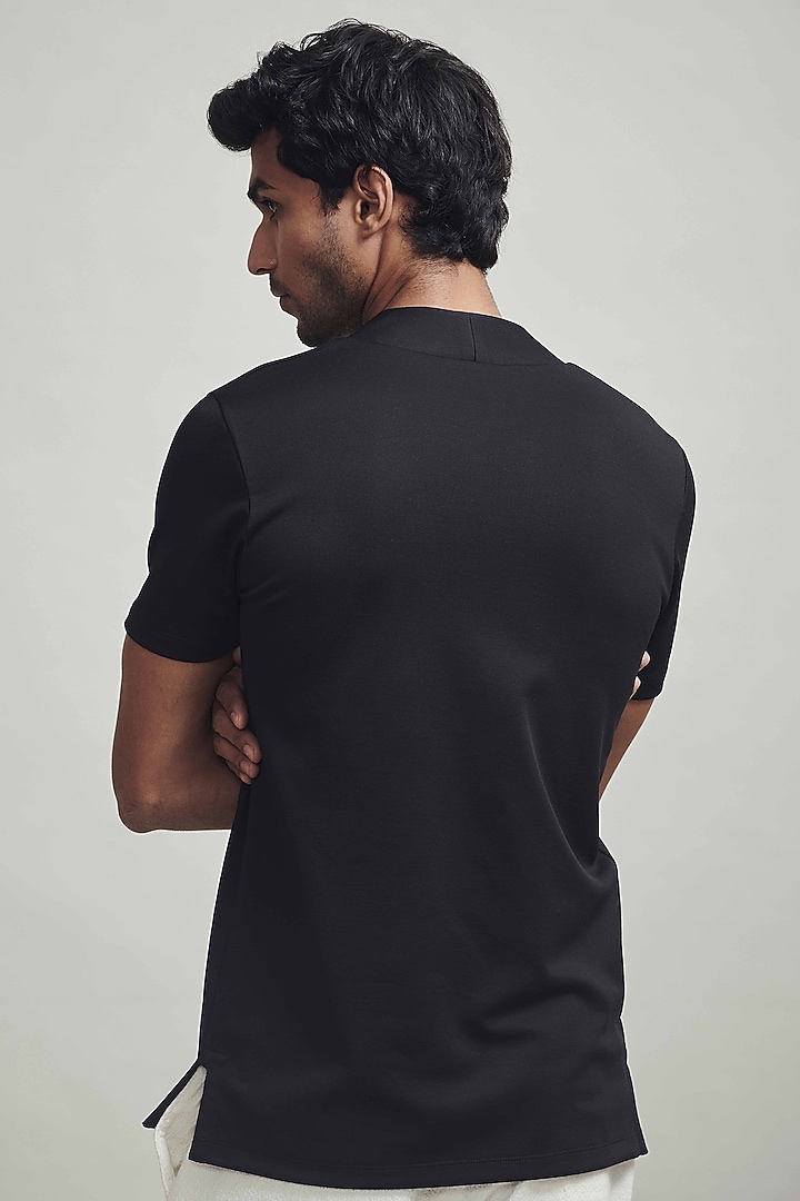 Black Recycled Polyester T-Shirt by Dash and Dot Men at Pernia's Pop Up Shop
