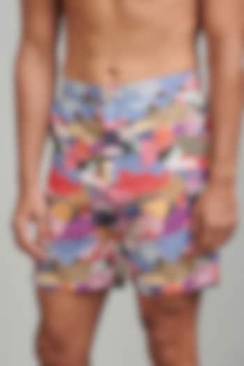 Bright Multi-Colored Nylon Swim Shorts by Dash and Dot Men