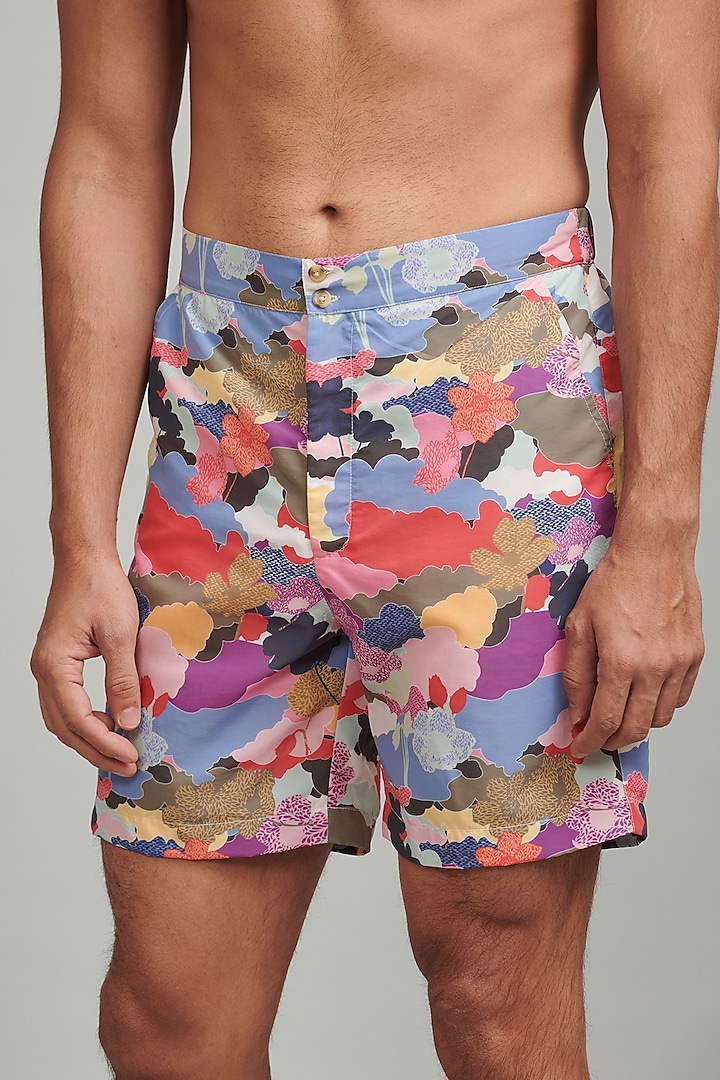 Bright Multi-Colored Nylon Swim Shorts by Dash and Dot Men