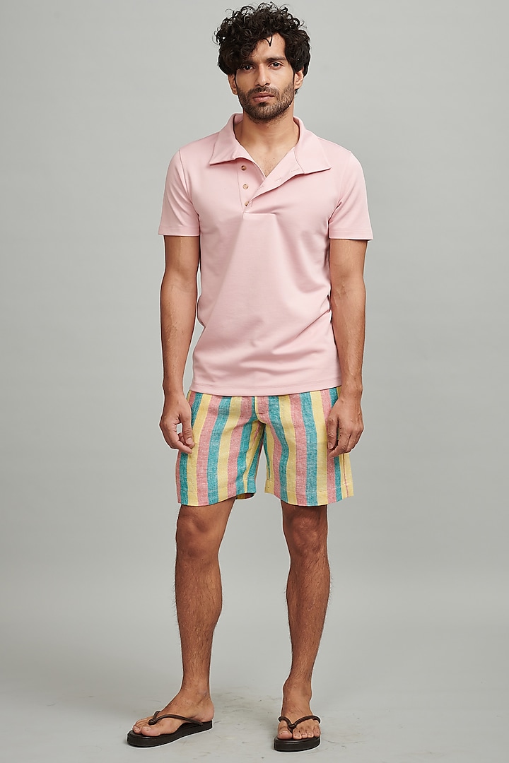 Pink Pima Cotton Polo T-Shirt by Dash and Dot Men