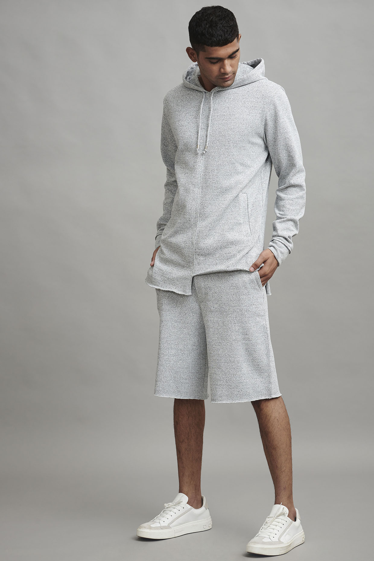 Grey Polyester Jogger Shorts by Dash and Dot Men