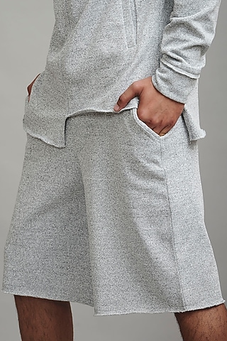 Grey Polyester Jogger Shorts by Dash and Dot Men