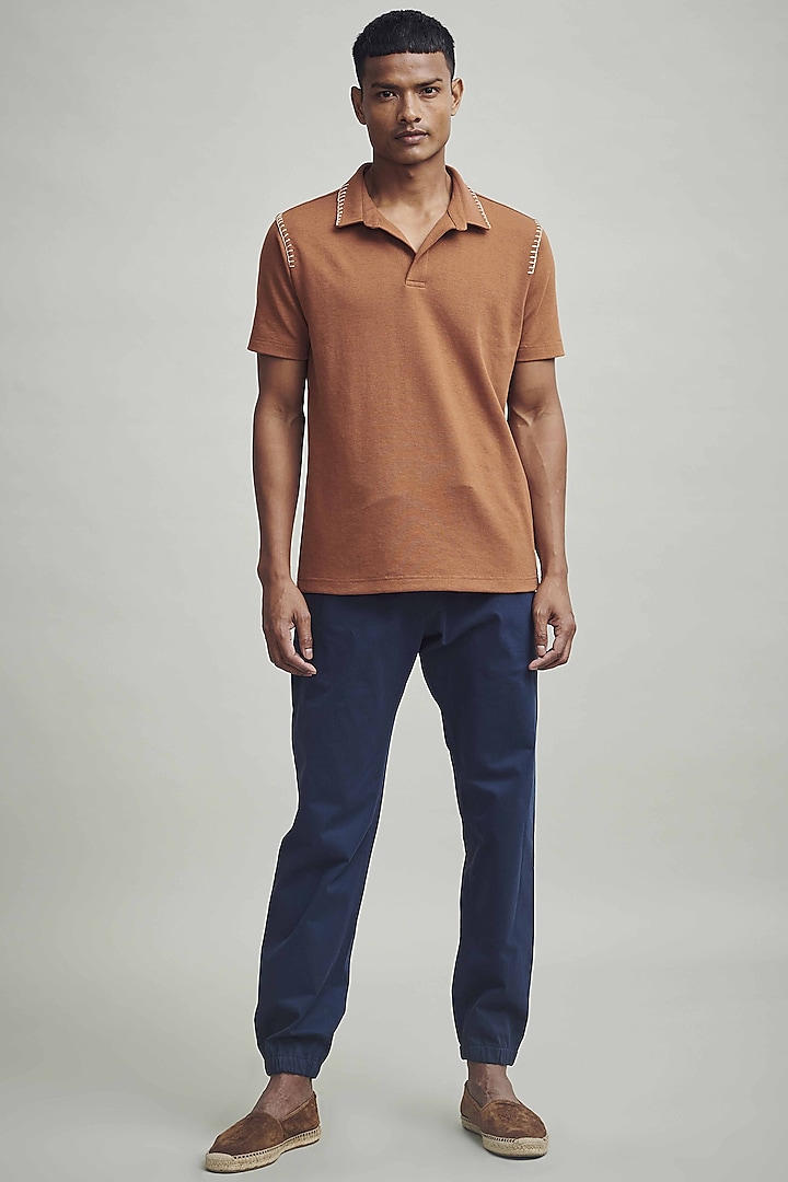Burnt Orange Polo T-Shirt by Dash and Dot Men
