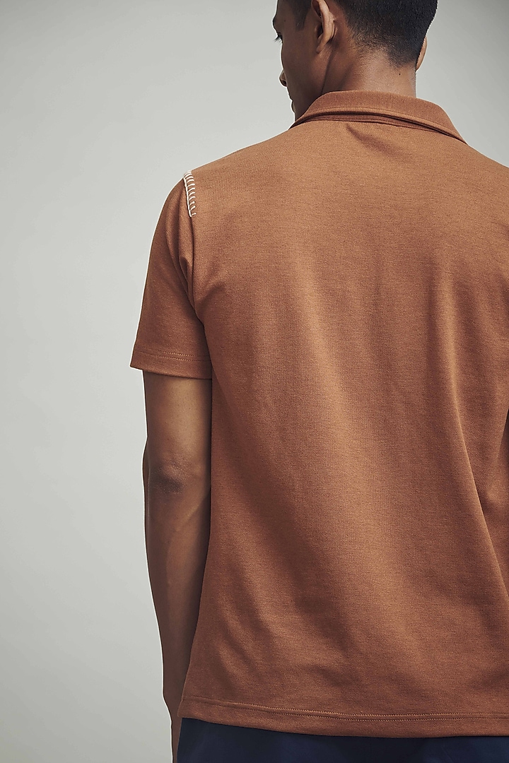 Burnt Orange Polo T-Shirt by Dash and Dot Men at Pernia's Pop Up Shop