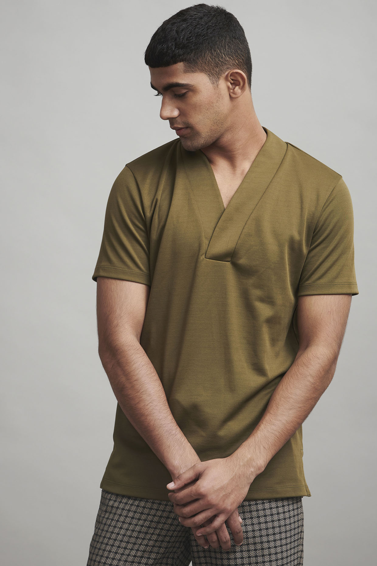 Military Green Polo T-Shirt by Dash and Dot Men