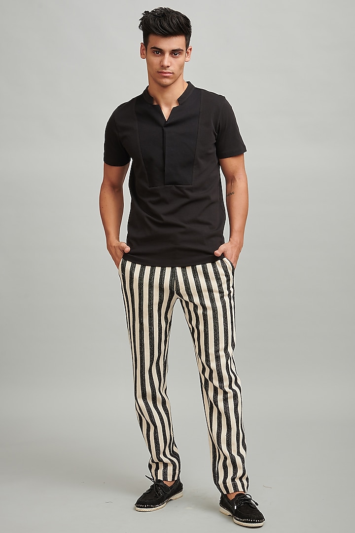 Black Tuxedo Polo T-Shirt by Dash and Dot Men at Pernia's Pop Up Shop