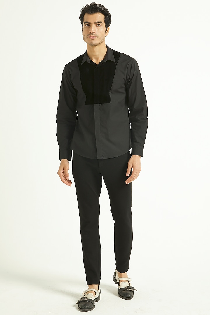 Black Organic Cotton Summer Shirt by Dash and Dot Men at Pernia's Pop Up Shop