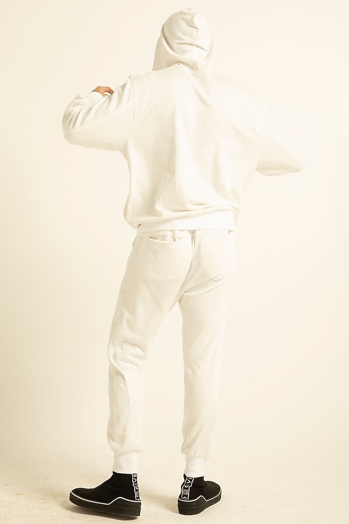 White Modal Cotton Hoodie by Dash and Dot Men at Pernia's Pop Up Shop