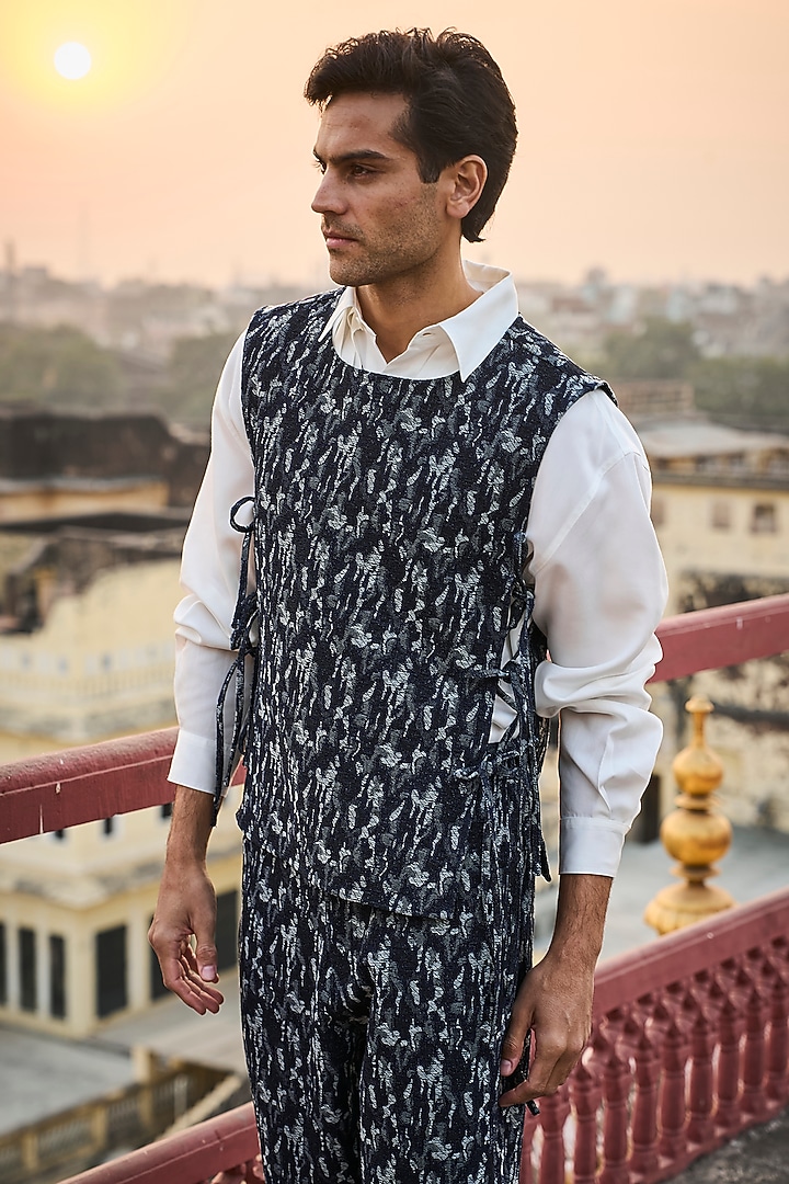 Multi-Colored Cotton Polyester Jacquard Pant Set by Dash and Dot Men at Pernia's Pop Up Shop