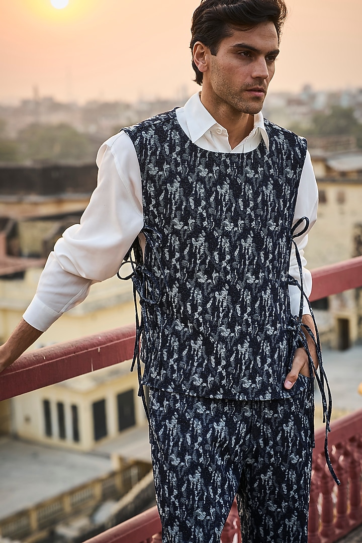Multi-Colored Cotton Polyester Jacquard Pant Set by Dash and Dot Men at Pernia's Pop Up Shop