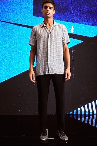 Black & White Rayon Printed Shirt by dash and dot men-MORE FROM Dash and Dot Men
