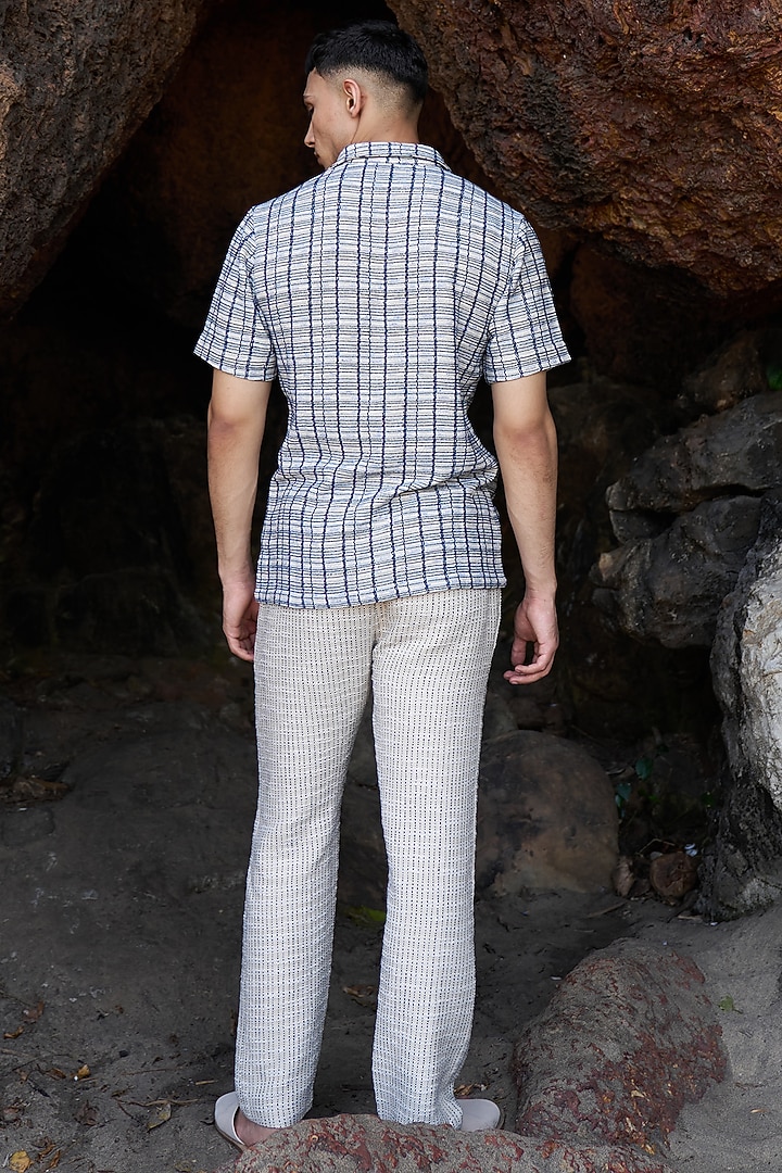 Beige Cotton Polyester Straight Pants by Dash and Dot Men at Pernia's Pop Up Shop