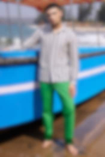 Green Cotton Pants by Dash and Dot Men