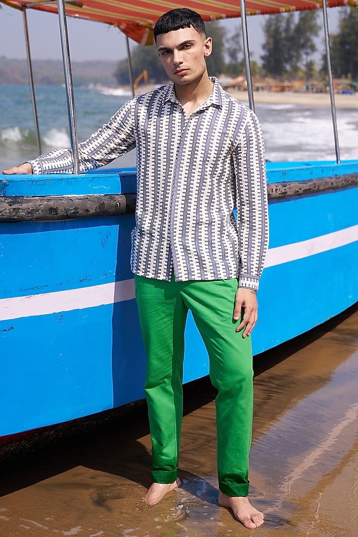 Green Cotton Pants by Dash and Dot Men