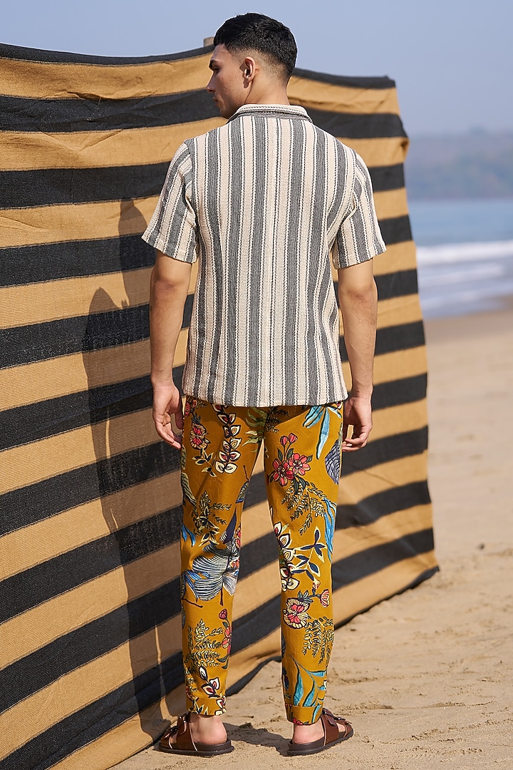 Mustard Cotton Printed Pants by Dash and Dot Men at Pernia's Pop Up Shop