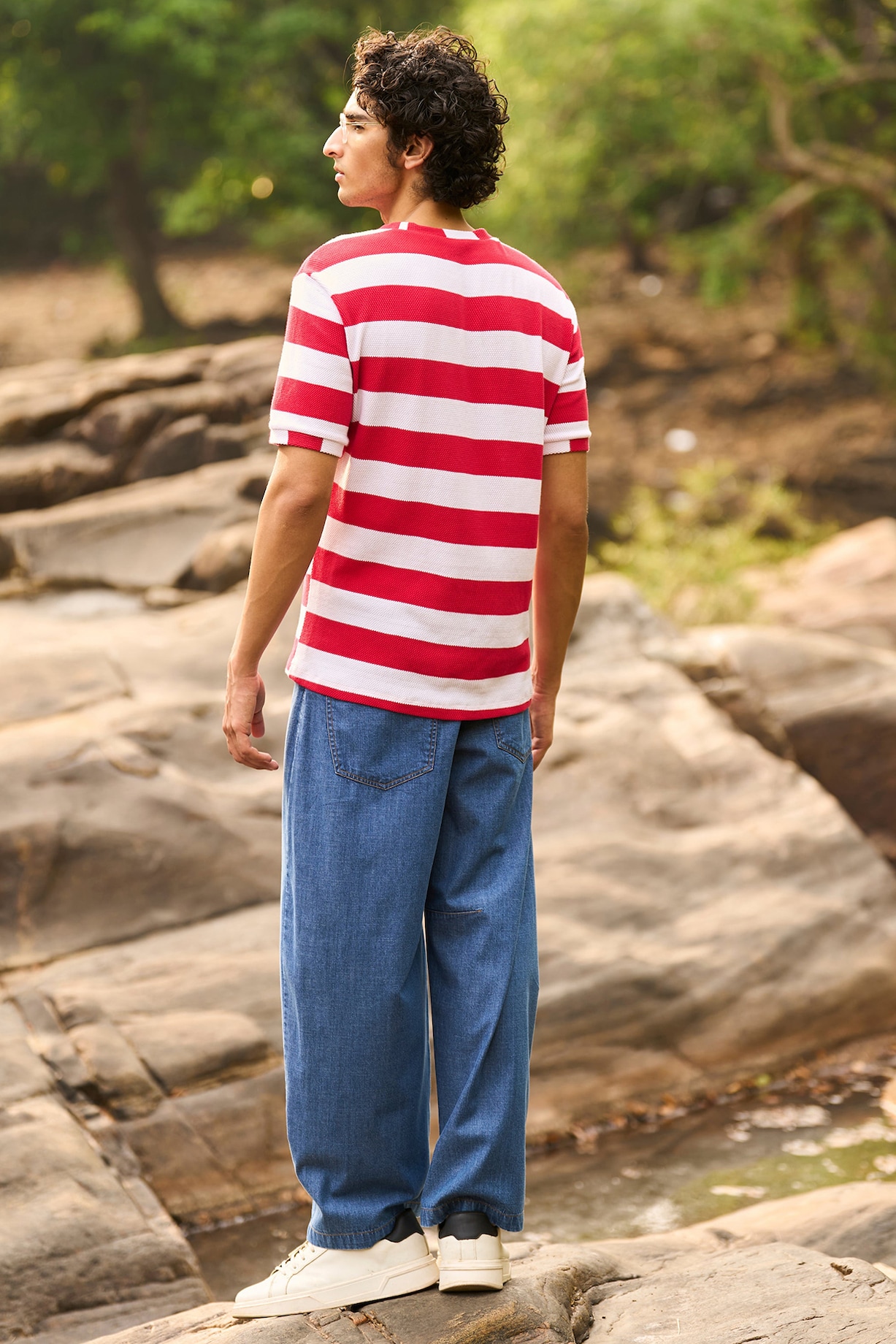 Blue Denim Organic Cotton Barrel Jeans by Dash and Dot Men at Pernia's  Pop Up Shop