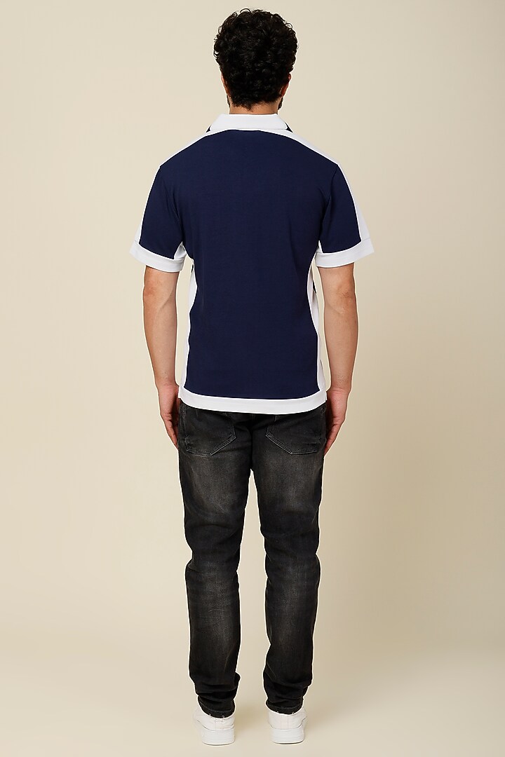 Navy Blue Polyester T-Shirt by Dash and Dot Men at Pernia's Pop Up Shop