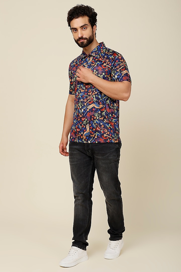 Multi-Coloured Cotton Printed Shirt by Dash and Dot Men