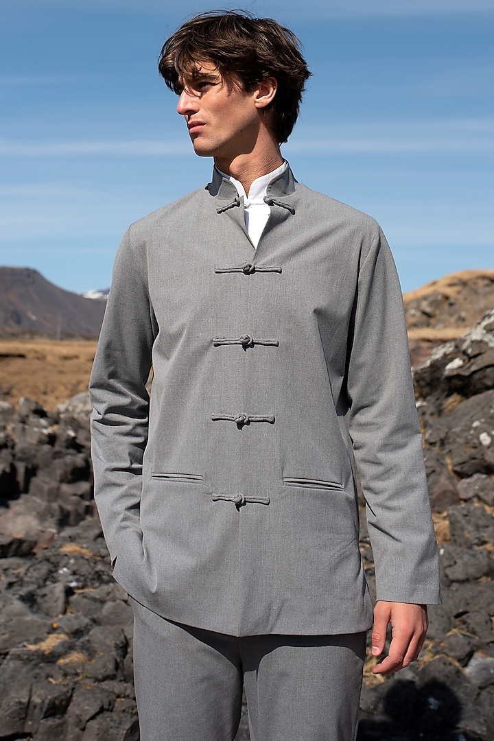 Grey Suiting Jacket by Dash and Dot Men