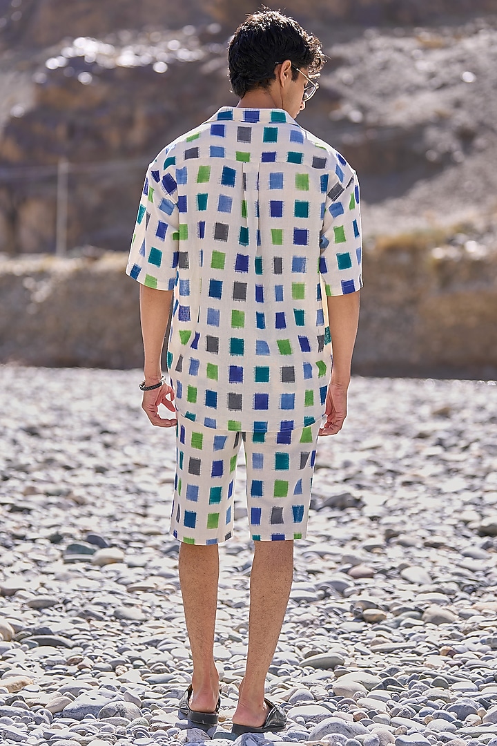 Multi-Colored Organic Cotton Checkered Co-Ord Set by Dash and Dot Men at Pernia's Pop Up Shop