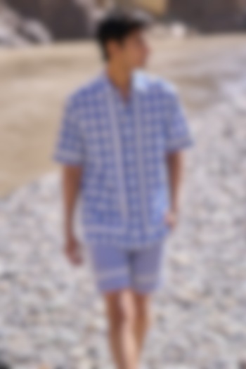 Multi-Colored Organic Cotton Checkered Shorts by Dash and Dot Men