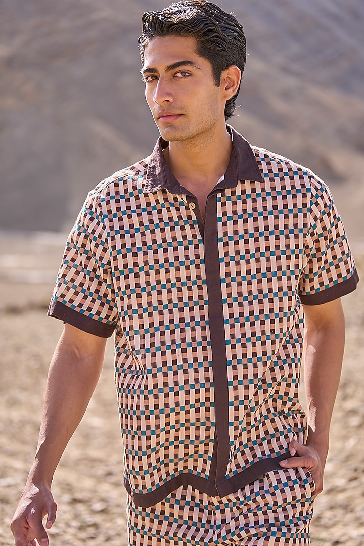 Multi-Colored Organic Cotton Poplin Printed Summer Shirt by Dash and Dot Men at Pernia's Pop Up Shop