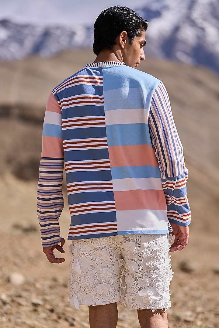Multi-Colored Organic Cotton Striped T-Shirt by Dash and Dot Men at Pernia's Pop Up Shop