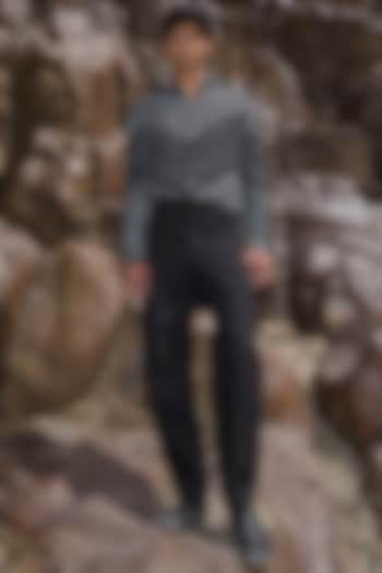 Black Organic Cotton Barrel Pants by Dash and Dot Men