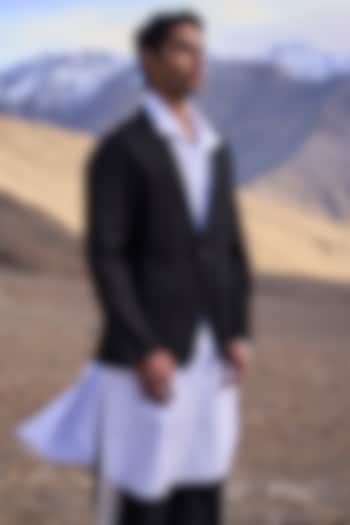 Black Linen Blazer by Dash and Dot Men