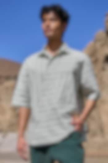 Multi-Colored Cotton Linen Striped Summer Shirt by Dash and Dot Men at Pernia's Pop Up Shop