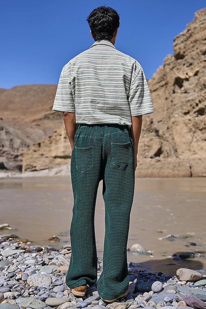 Olive Green Organic Cotton Straight Pants by Dash and Dot Men at Pernia's Pop Up Shop