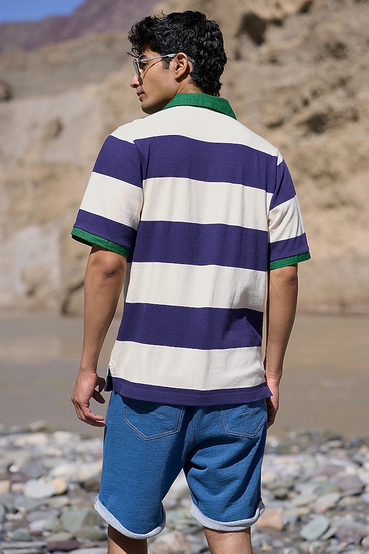 Indigo Blue Denim Knitted Shorts by Dash and Dot Men at Pernia's Pop Up Shop