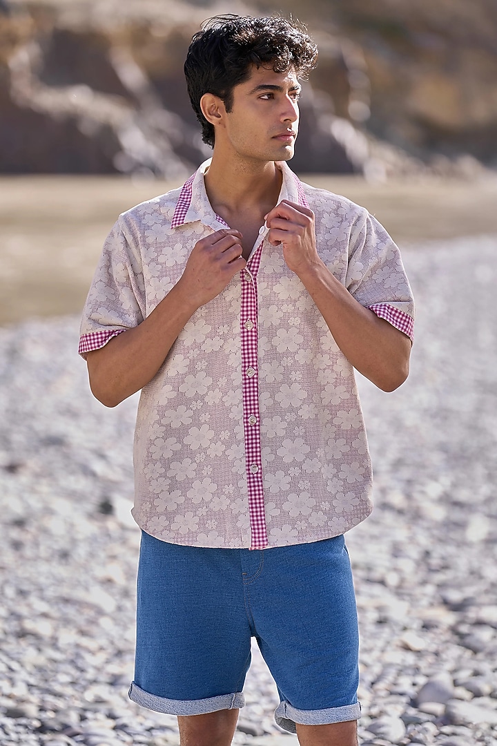 Multi-Colored Organic Cotton Reversible Floral Party Wear Shirt by Dash and Dot Men at Pernia's Pop Up Shop