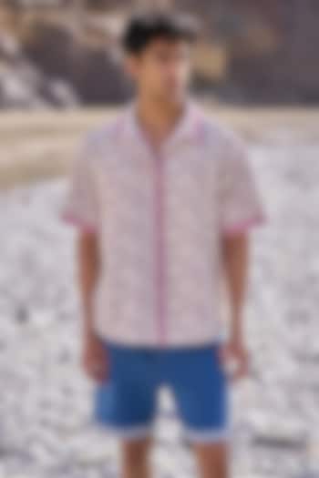 Indigo Blue Denim French Terry Shorts by Dash and Dot Men
