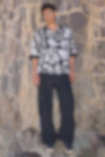 Black Organic Cotton Straight-Leg Pants by Dash and Dot Men