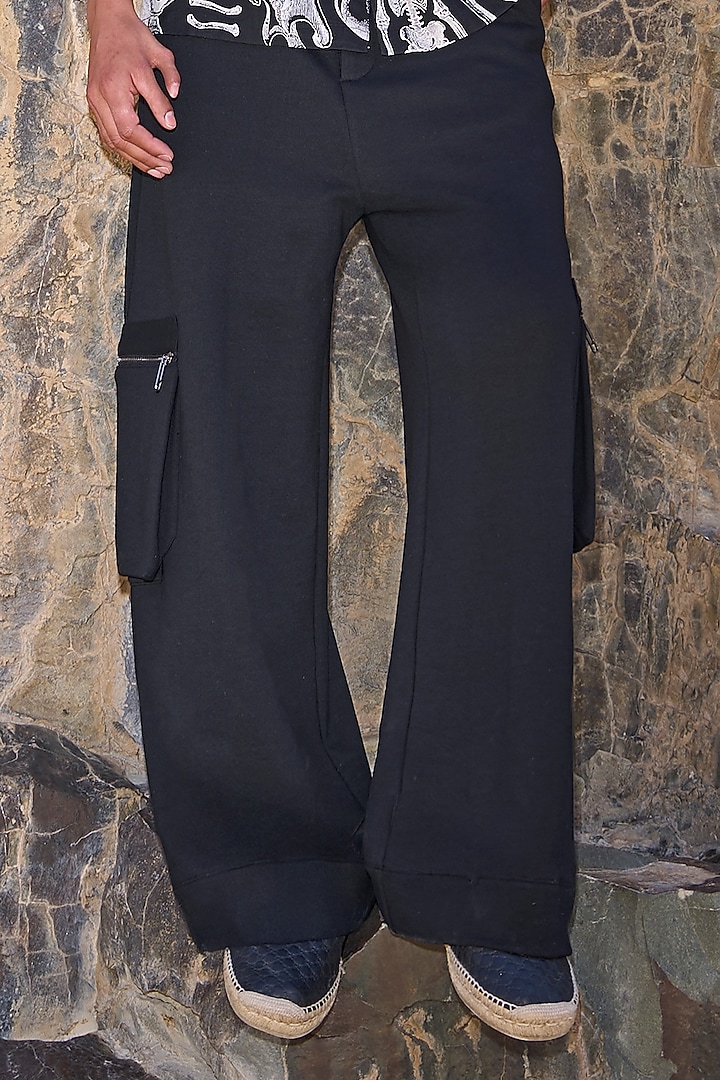 Black Organic Cotton Straight-Leg Pants by Dash and Dot Men at Pernia's Pop Up Shop