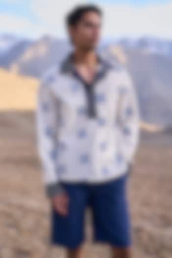 Natural & Beige Organic Cotton Ikat Motif T-Shirt by Dash and Dot Men